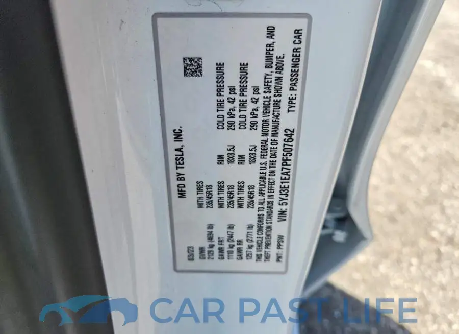 5YJ3E1EA7PF507642# 12