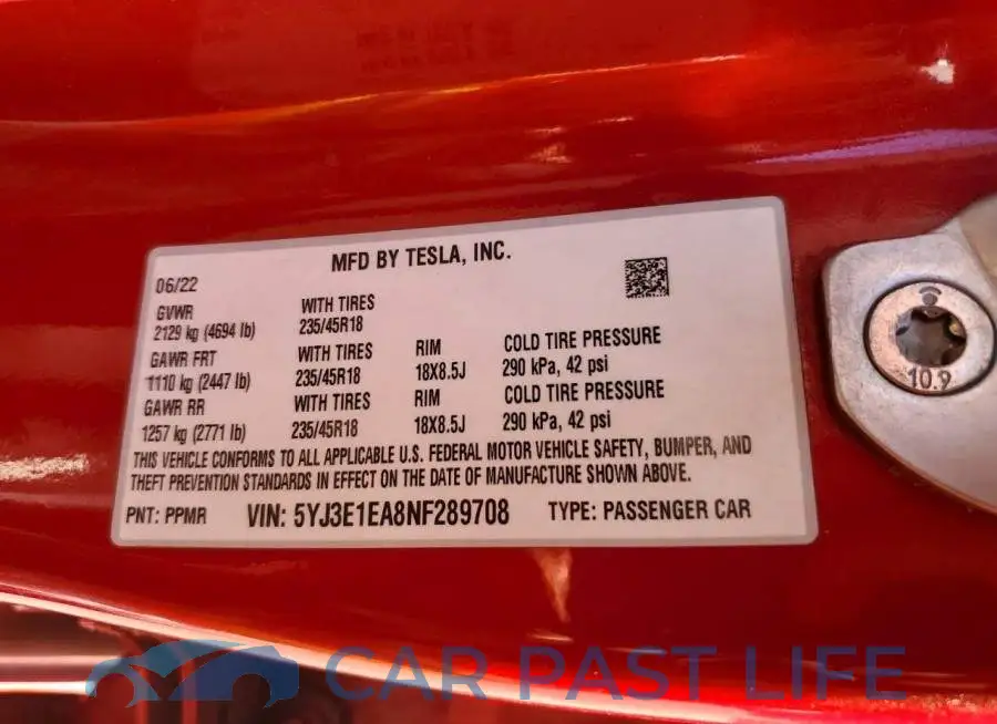 5YJ3E1EA8NF289708# 13