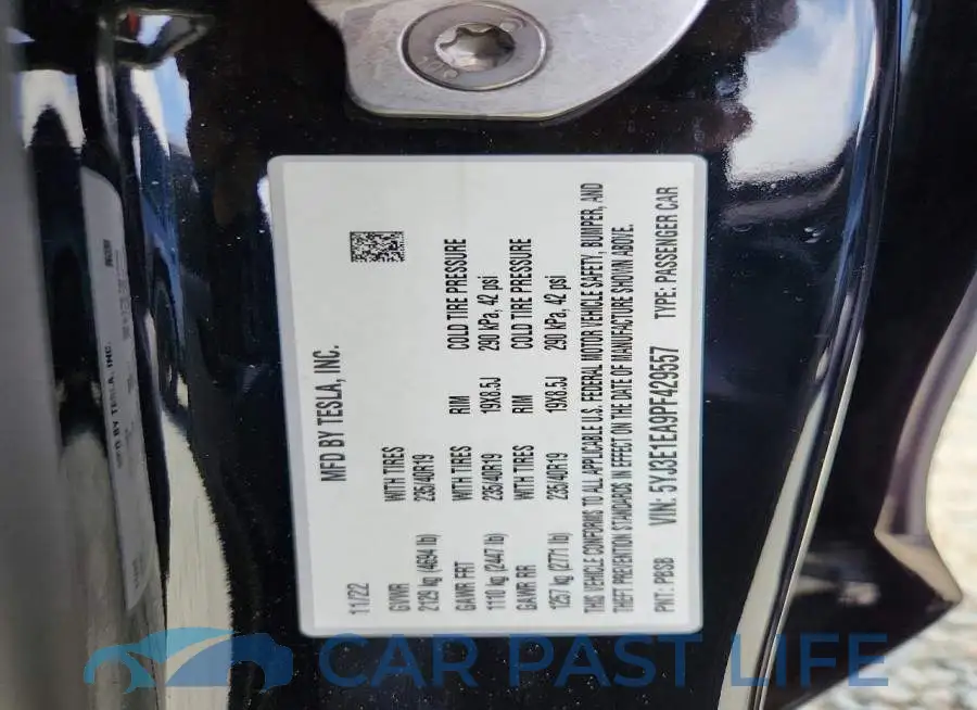 5YJ3E1EA9PF429557# 12