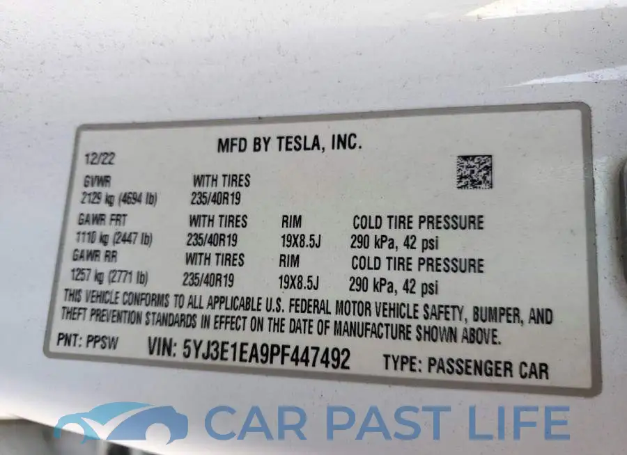 5YJ3E1EA9PF447492# 12