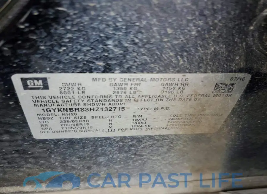 1GYKNBRS3HZ132715# 13