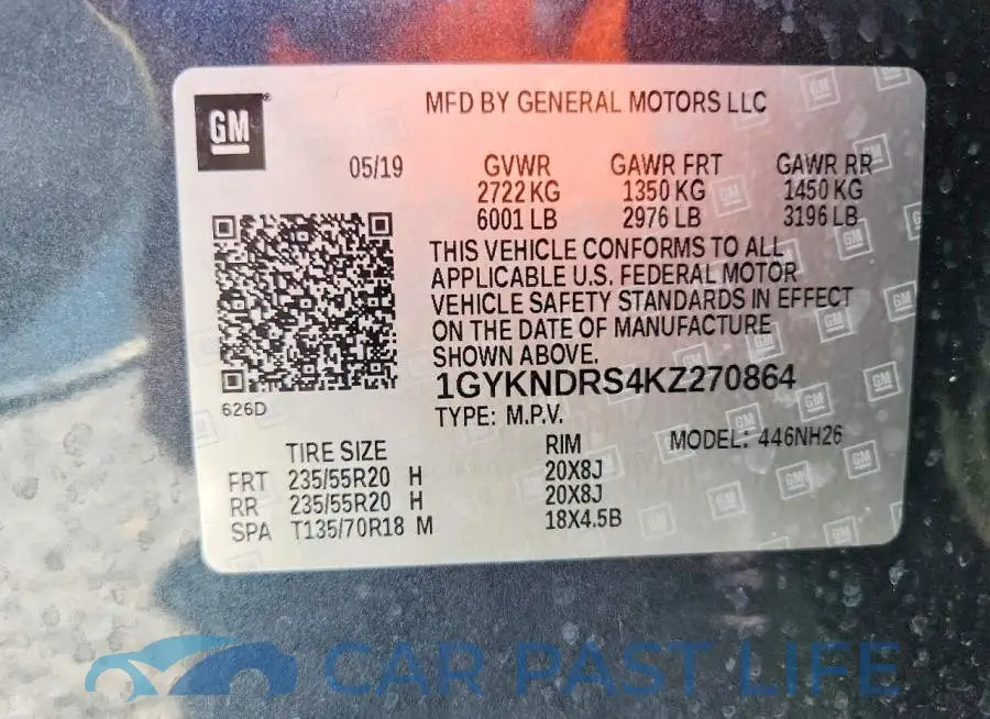 1GYKNDRS4KZ270864# 13
