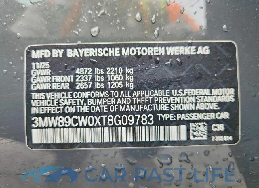 3MW89CW0XT8G09783# 13