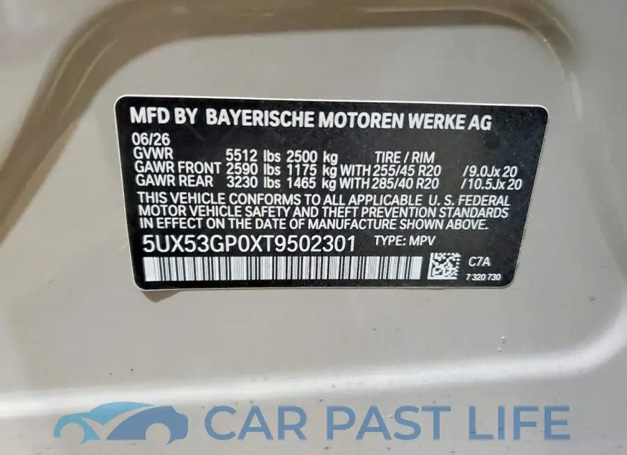 5UX53GP0XT9502301# 13