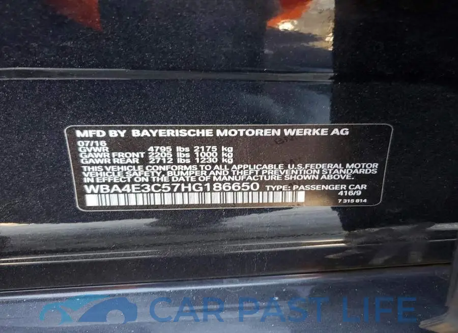 WBA4E3C57HG186650# 12