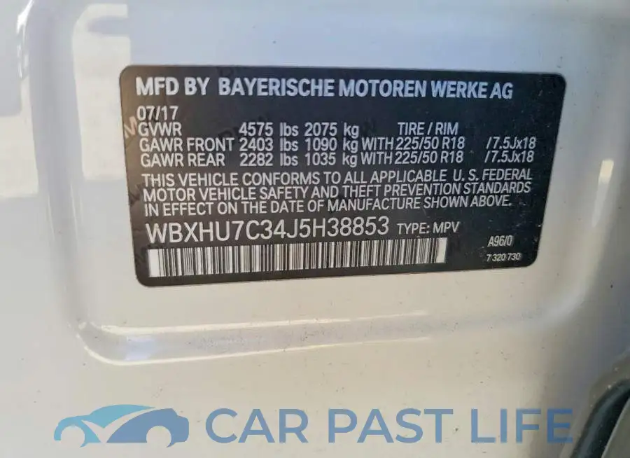 WBXHU7C34J5H38853# 14
