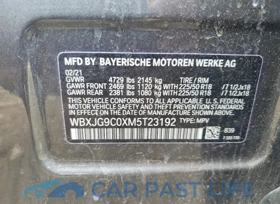 WBXJG9C0XM5T23192# 12