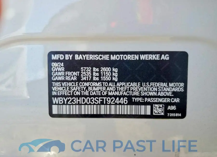 WBY23HD03SFT92446# 12