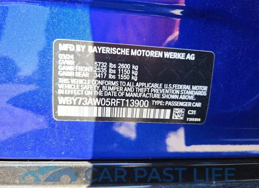 WBY73AW05RFT13900# 13