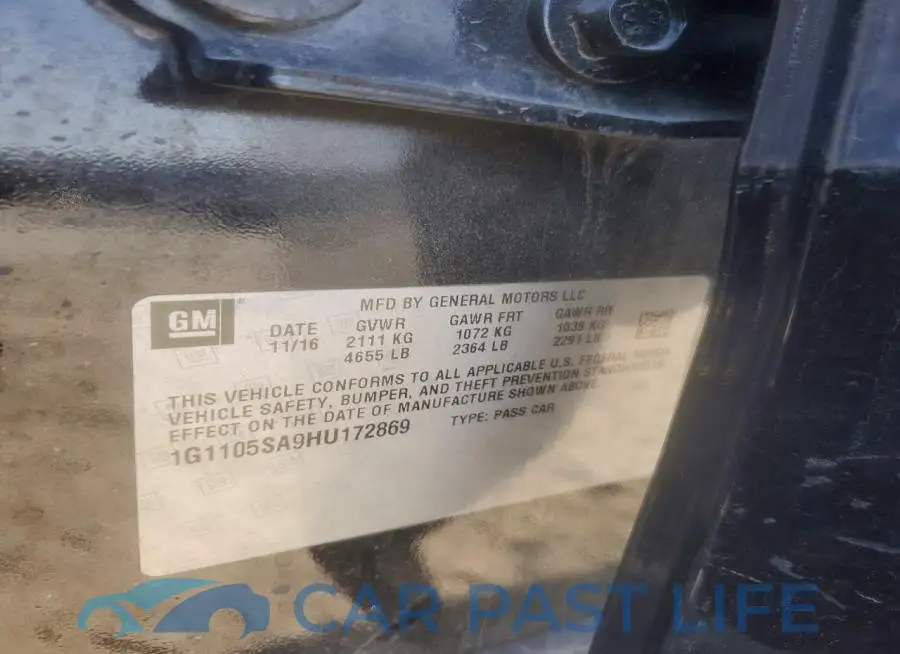1G1105SA9HU172869# 13