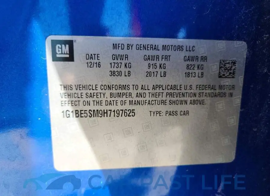 1G1BE5SM9H7197625# 12