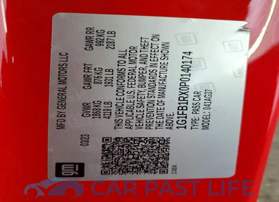 1G1FB1RX0P0140174# 12