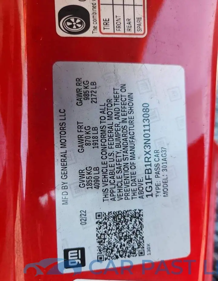 1G1FB1RX3N0113080# 12