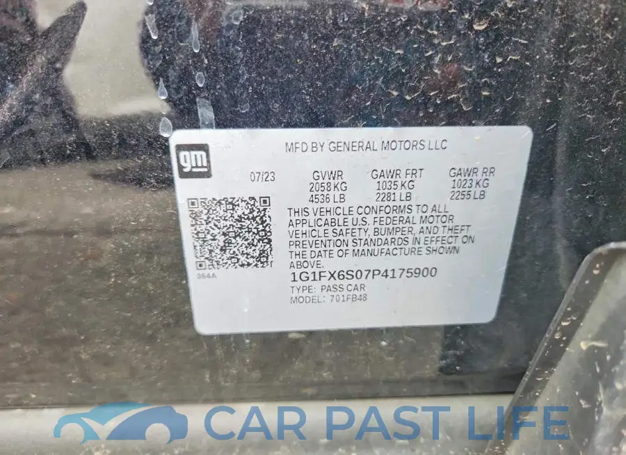 1G1FX6S07P4175900# 12