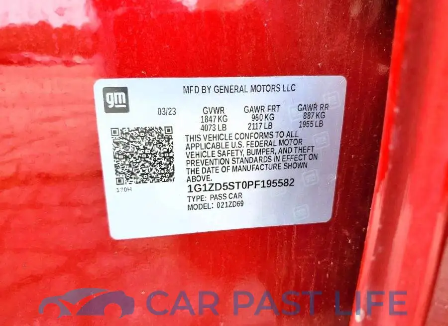 1G1ZD5ST0PF195582# 12