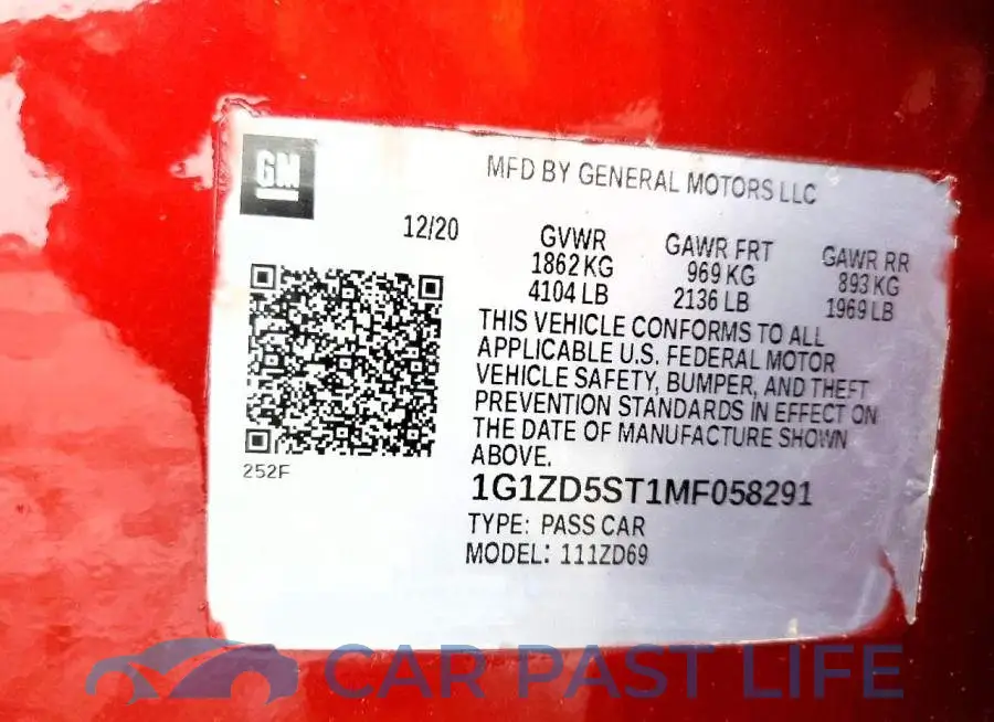 1G1ZD5ST1MF058291# 12