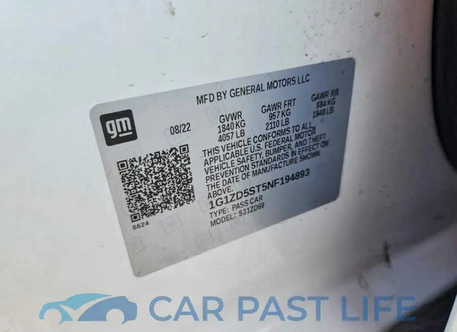 1G1ZD5ST5NF194893# 12