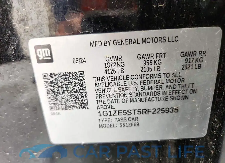 1G1ZE5ST5RF225935# 12