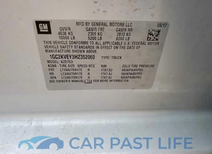 1GC2KVEY3HZ352060# 12