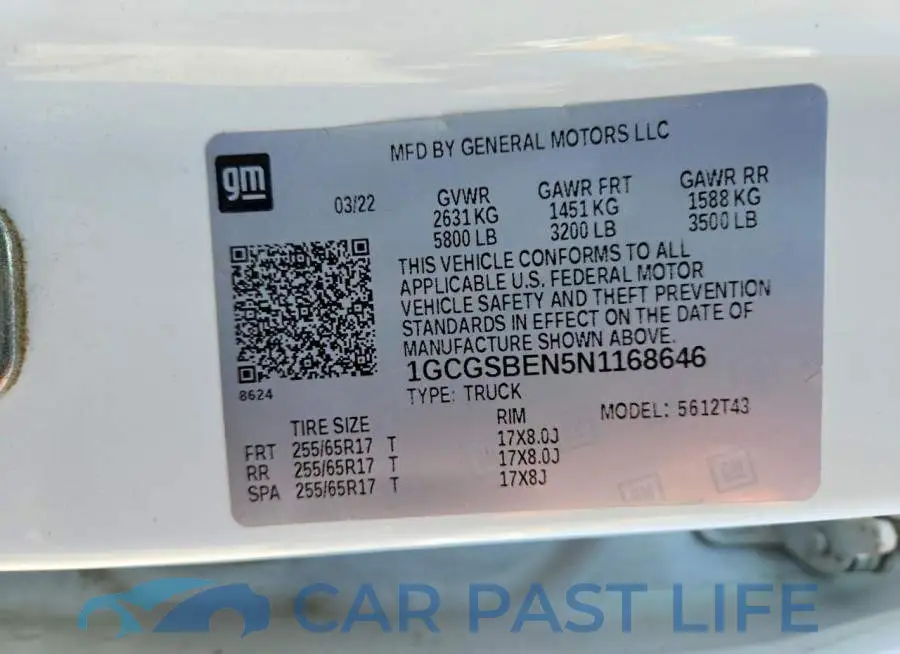 1GCGSBEN5N1168646# 12