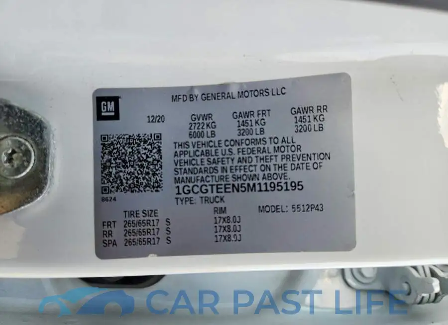 1GCGTEEN5M1195195# 13