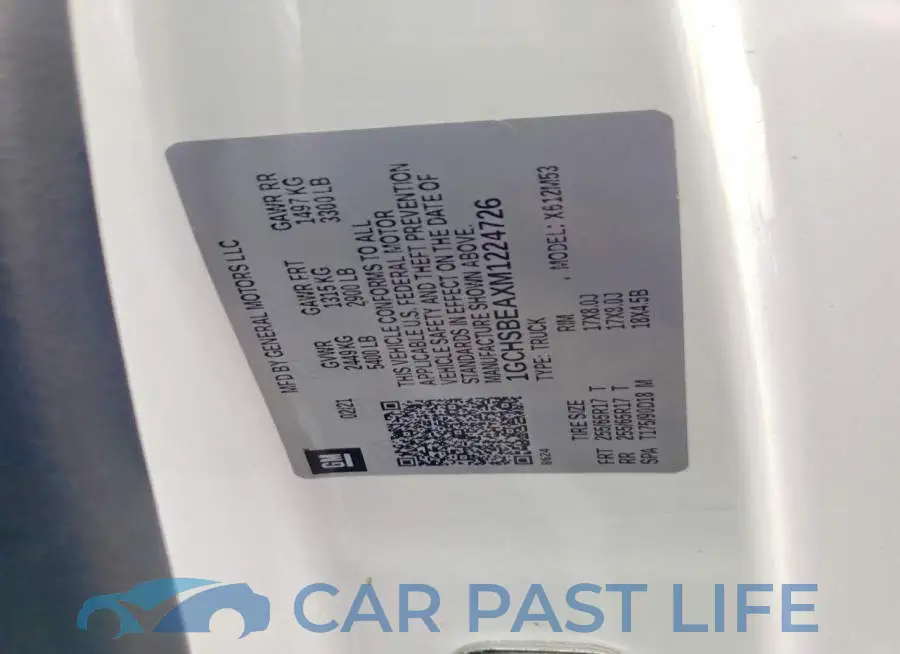 1GCHSBEAXM1224726# 12