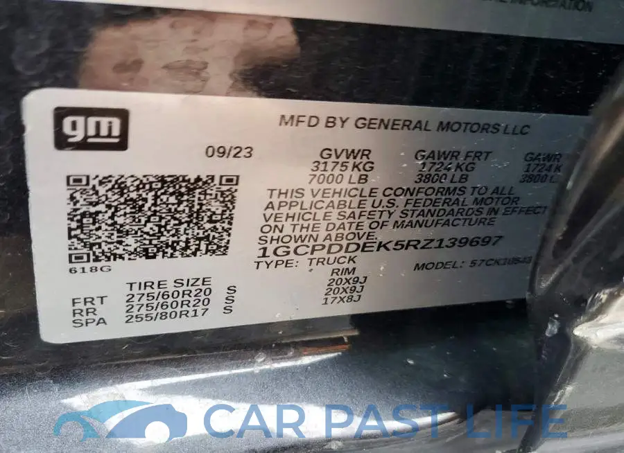 1GCPDDEK5RZ139697# 12