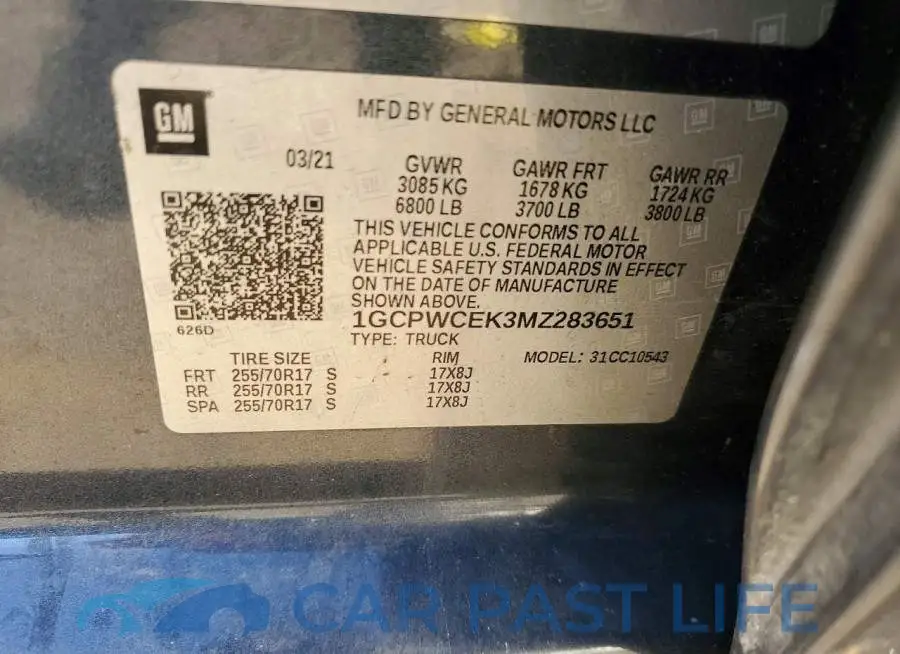 1GCPWCEK3MZ283651# 12