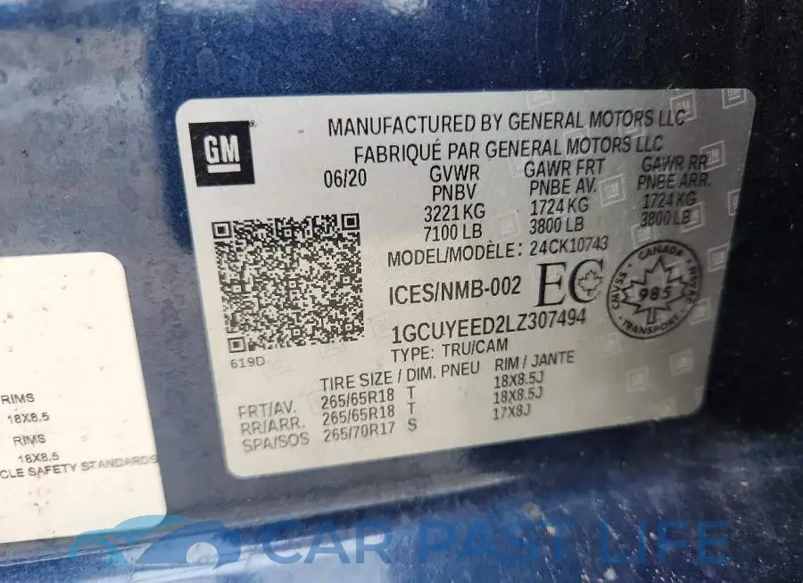 1GCUYEED2LZ307494# 12