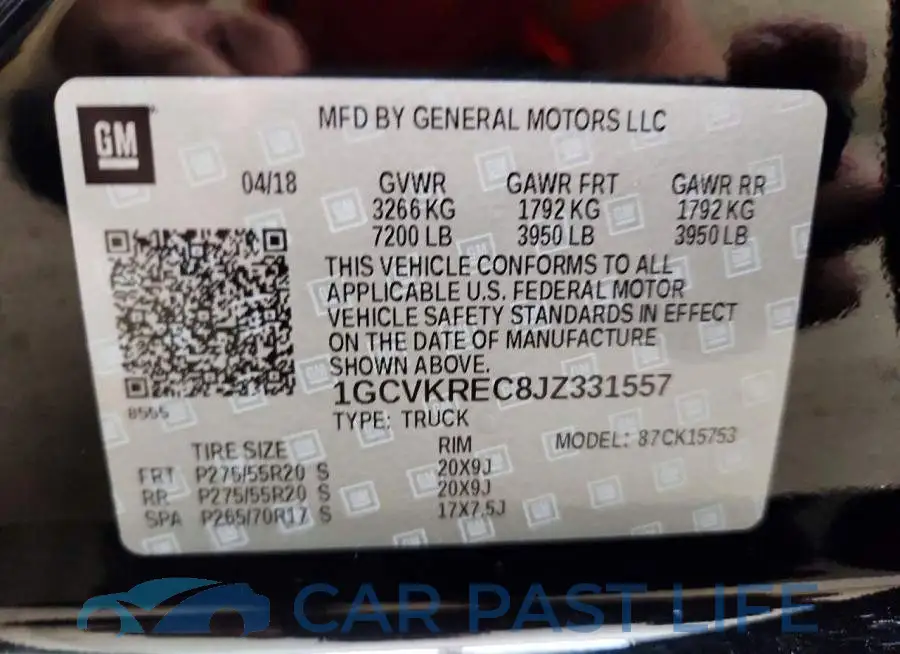 1GCVKREC8JZ331557# 12