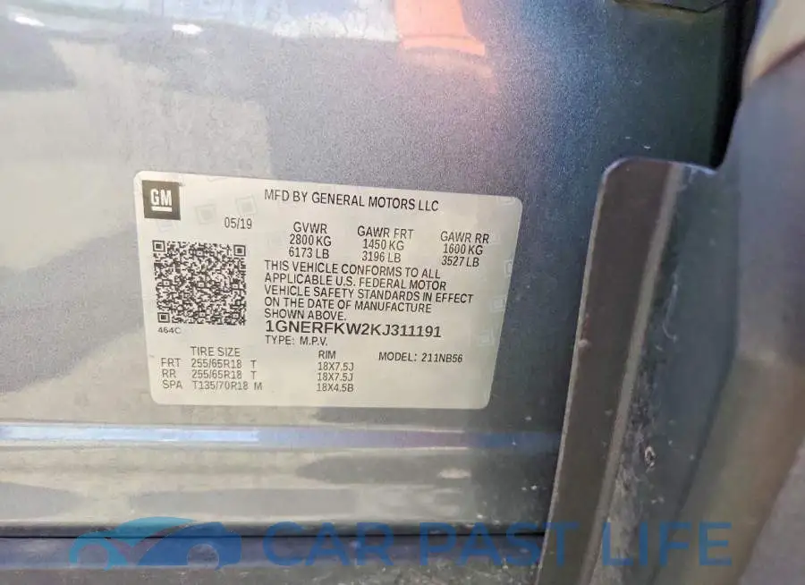 1GNERFKW2KJ311191# 13