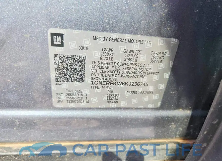 1GNERFKW6KJ256745# 13