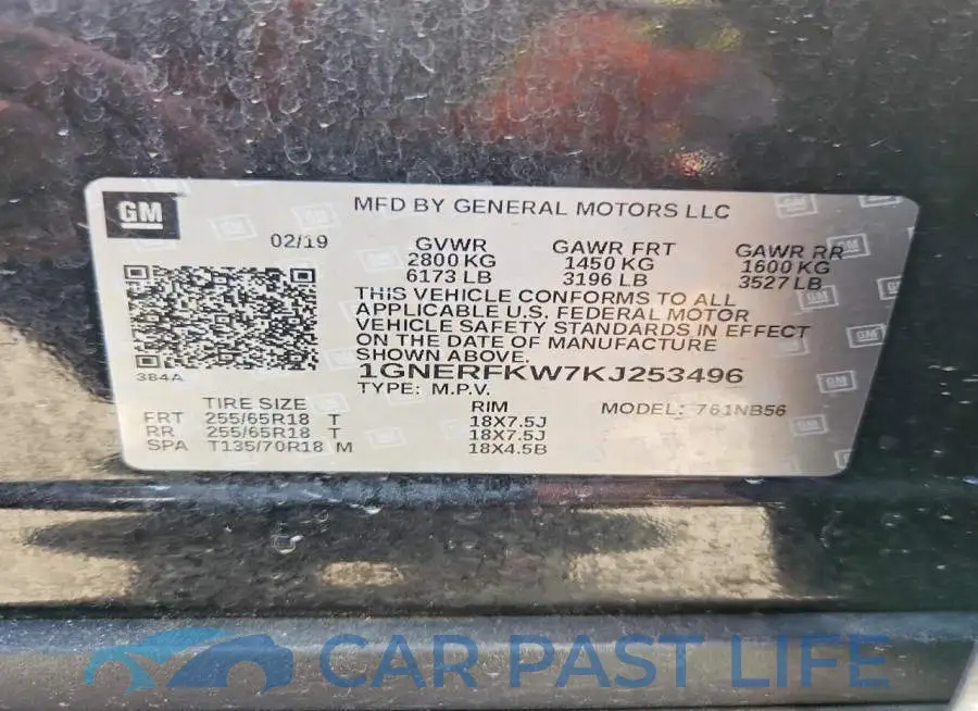 1GNERFKW7KJ253496# 14