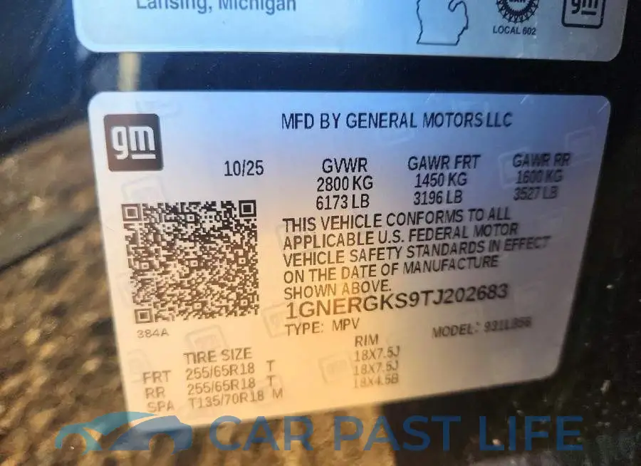 1GNERGKS9TJ202683# 14