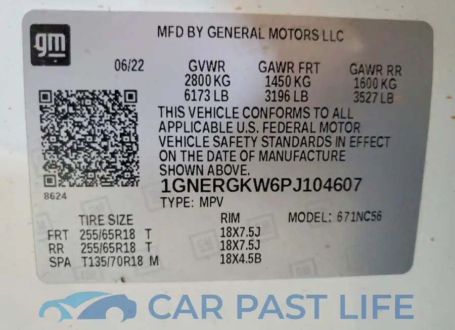 1GNERGKW6PJ104607# 13