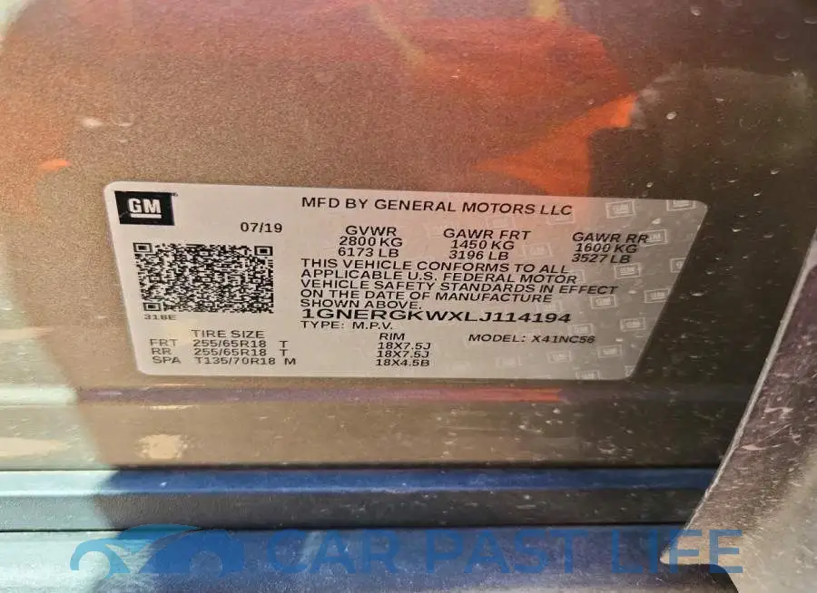 1GNERGKWXLJ114194# 13