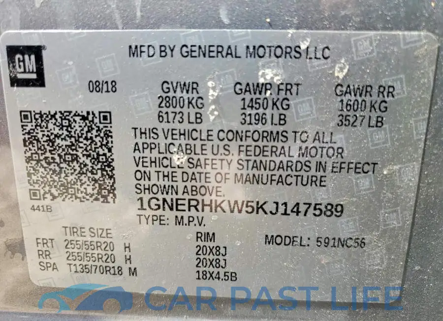 1GNERHKW5KJ147589# 13