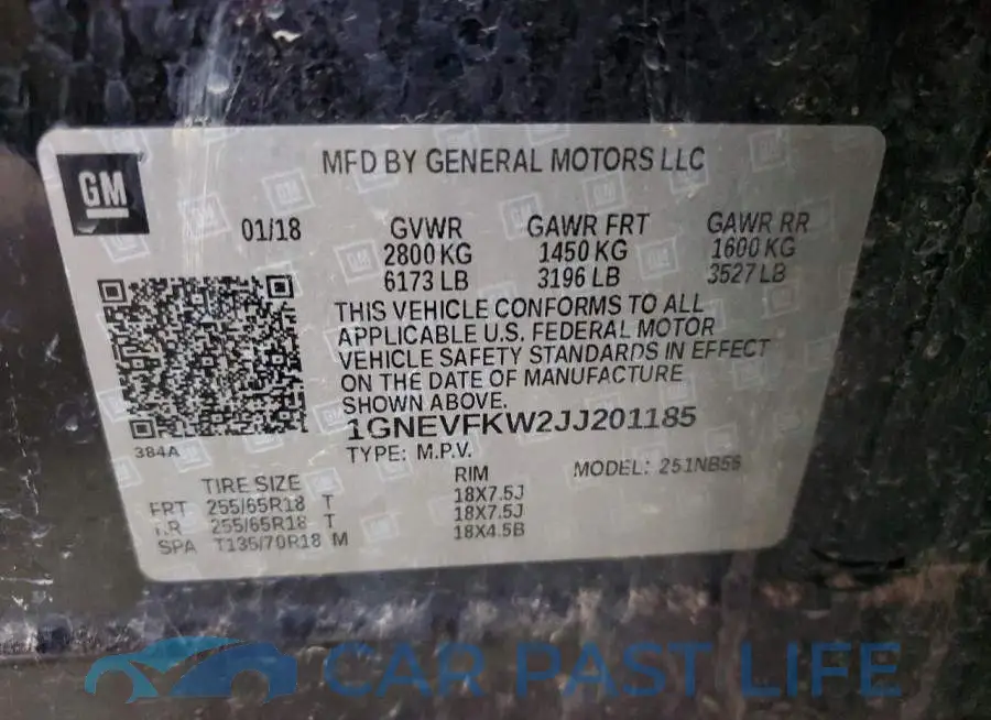 1GNEVFKW2JJ201185# 13