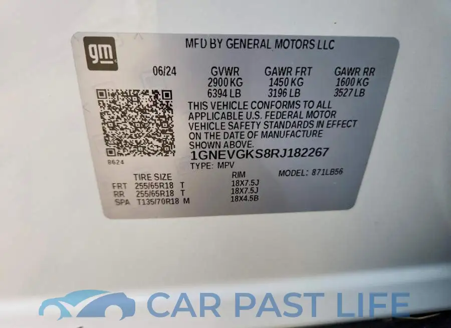 1GNEVGKS8RJ182267# 13