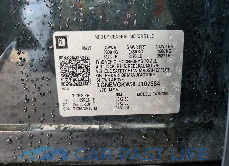 1GNEVGKW3LJ107664# 13