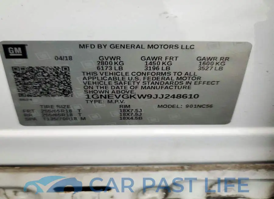 1GNEVGKW9JJ248610# 13