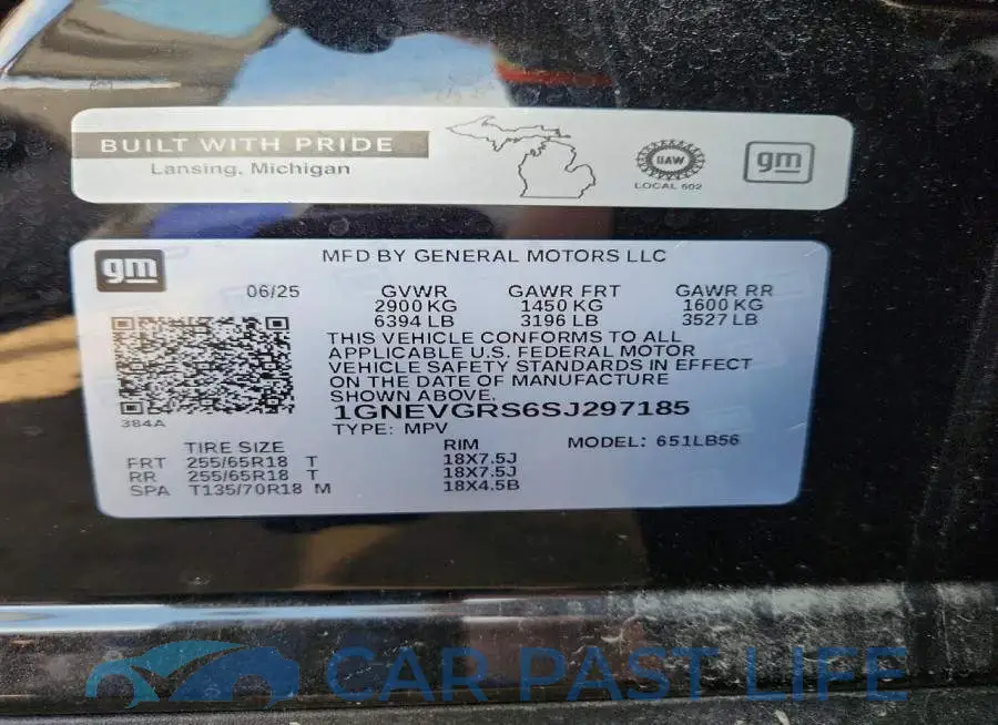 1GNEVGRS6SJ297185# 13