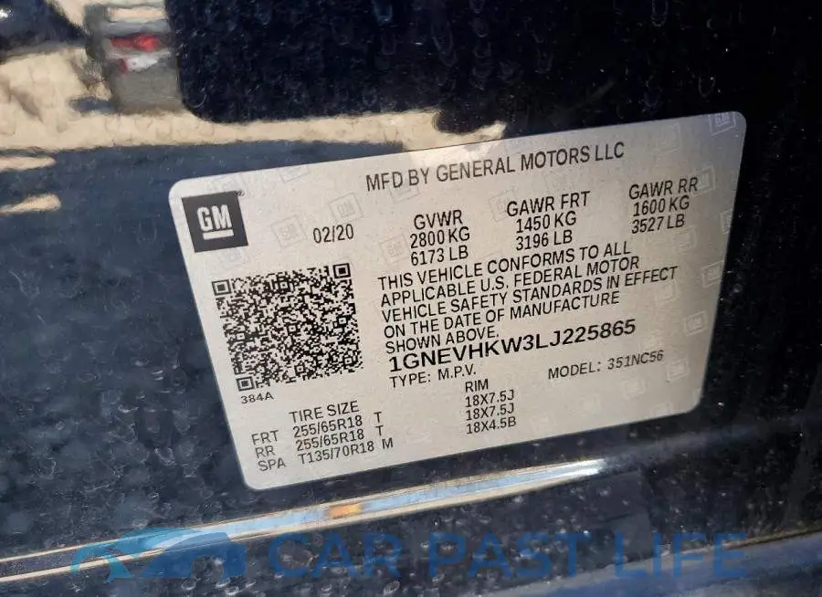 1GNEVHKW3LJ225865# 13