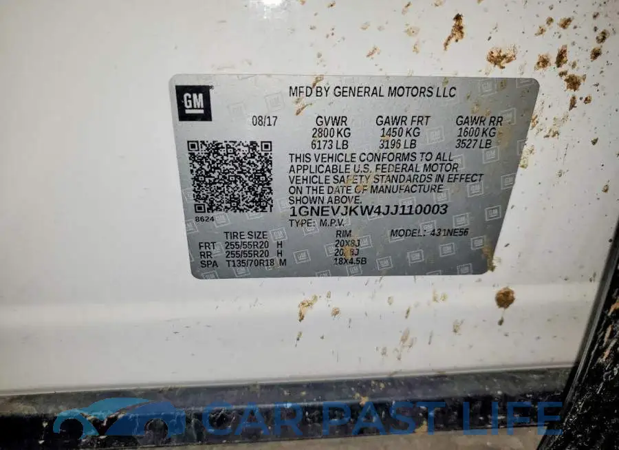 1GNEVJKW4JJ110003# 13