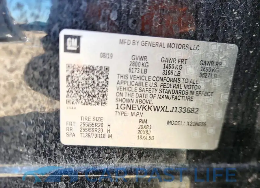 1GNEVKKWXLJ133682# 12