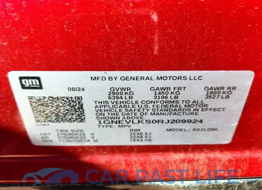 1GNEVLKS0RJ209924# 13