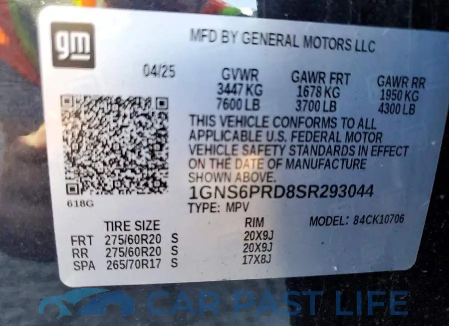 1GNS6PRD8SR293044# 14