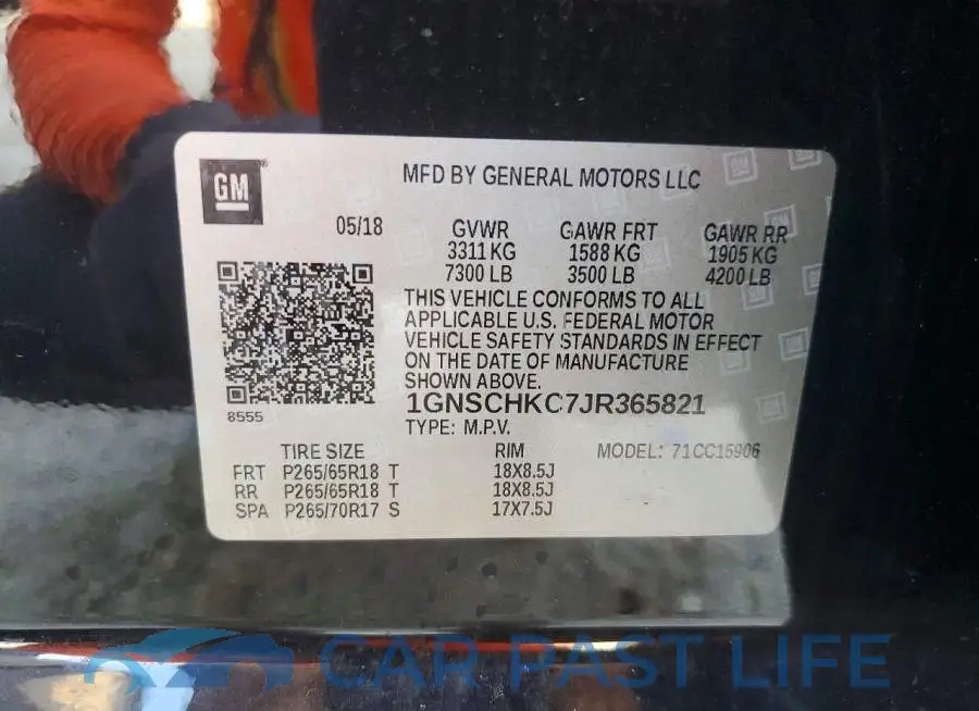 1GNSCHKC7JR365821# 13