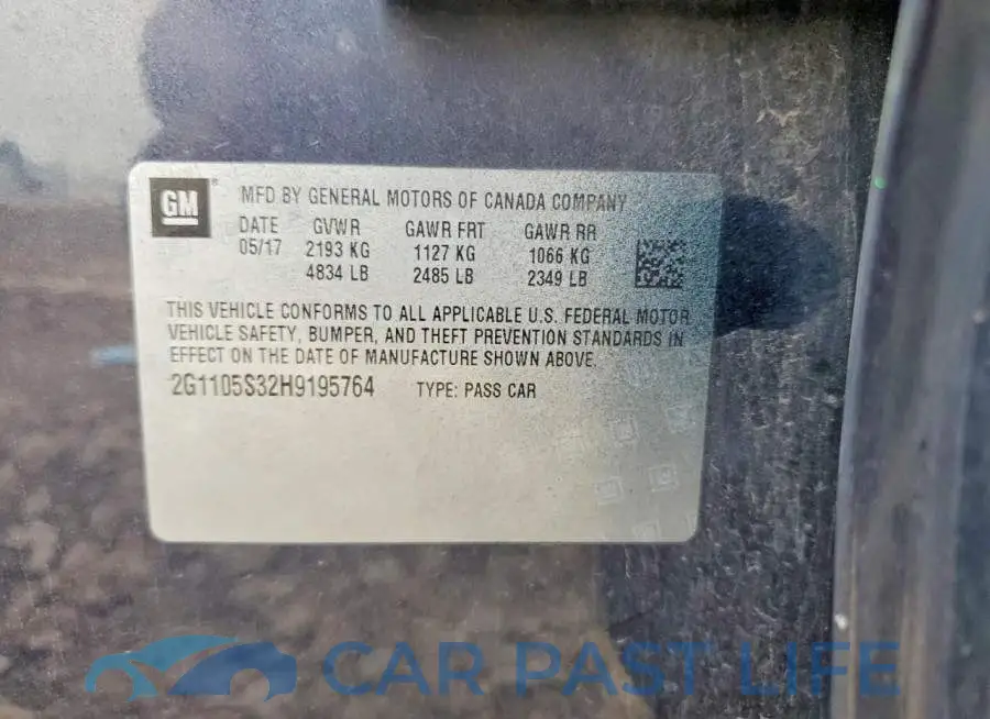 2G1105S32H9195764# 12