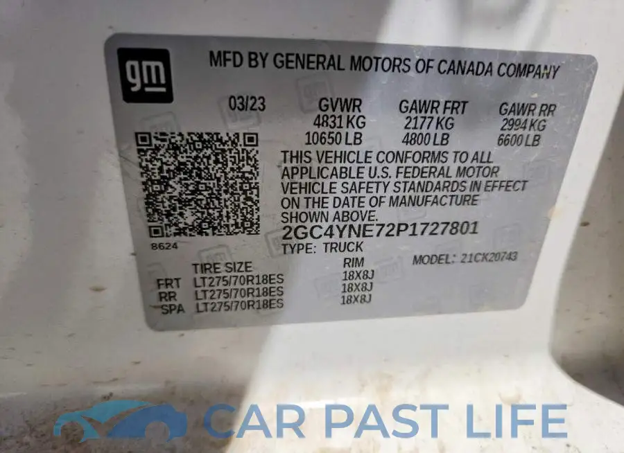 2GC4YNE72P1727801# 12